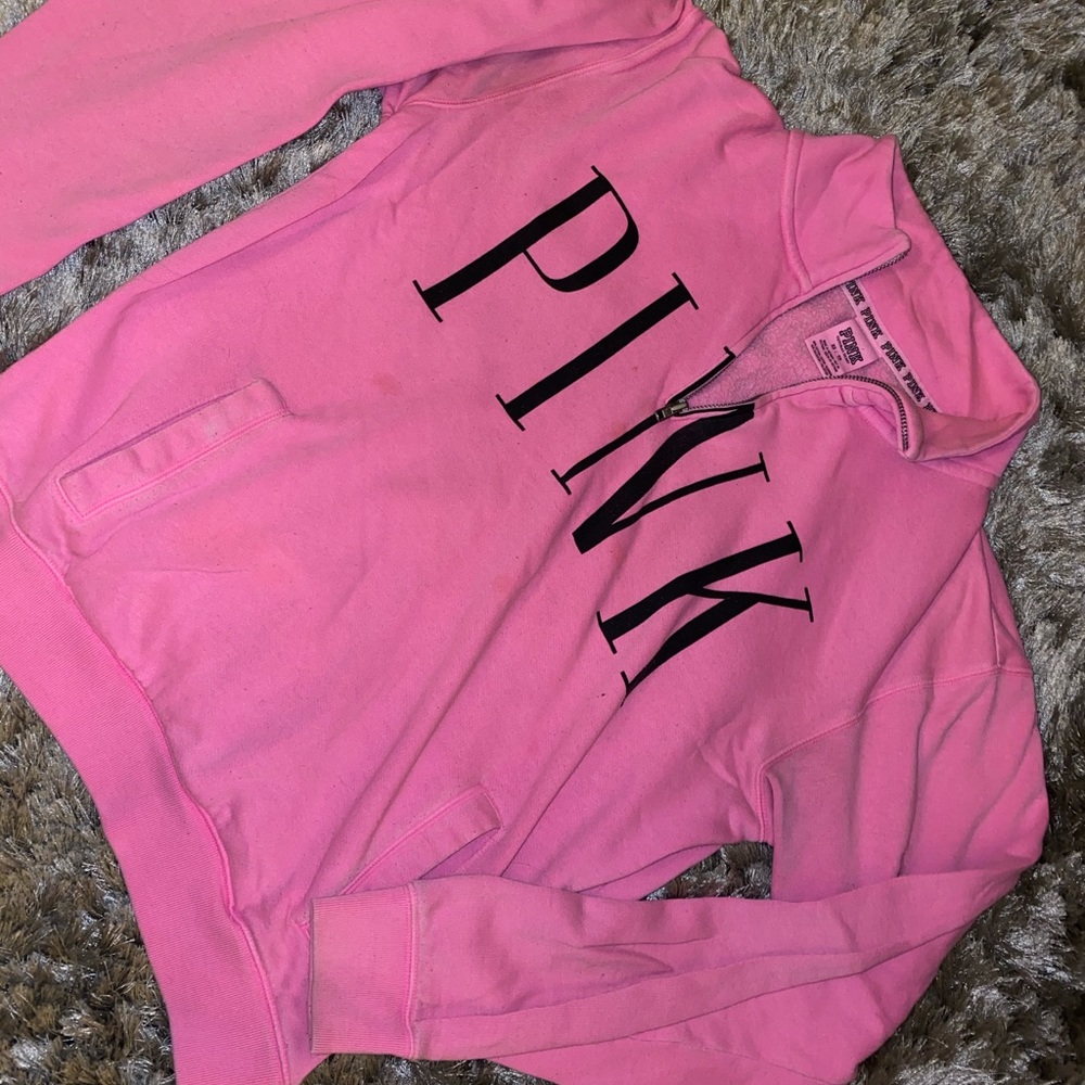 PINK Victoria Secret half zip hoodie!!